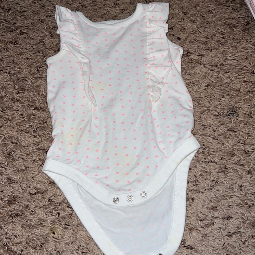 White onesie with hearts!